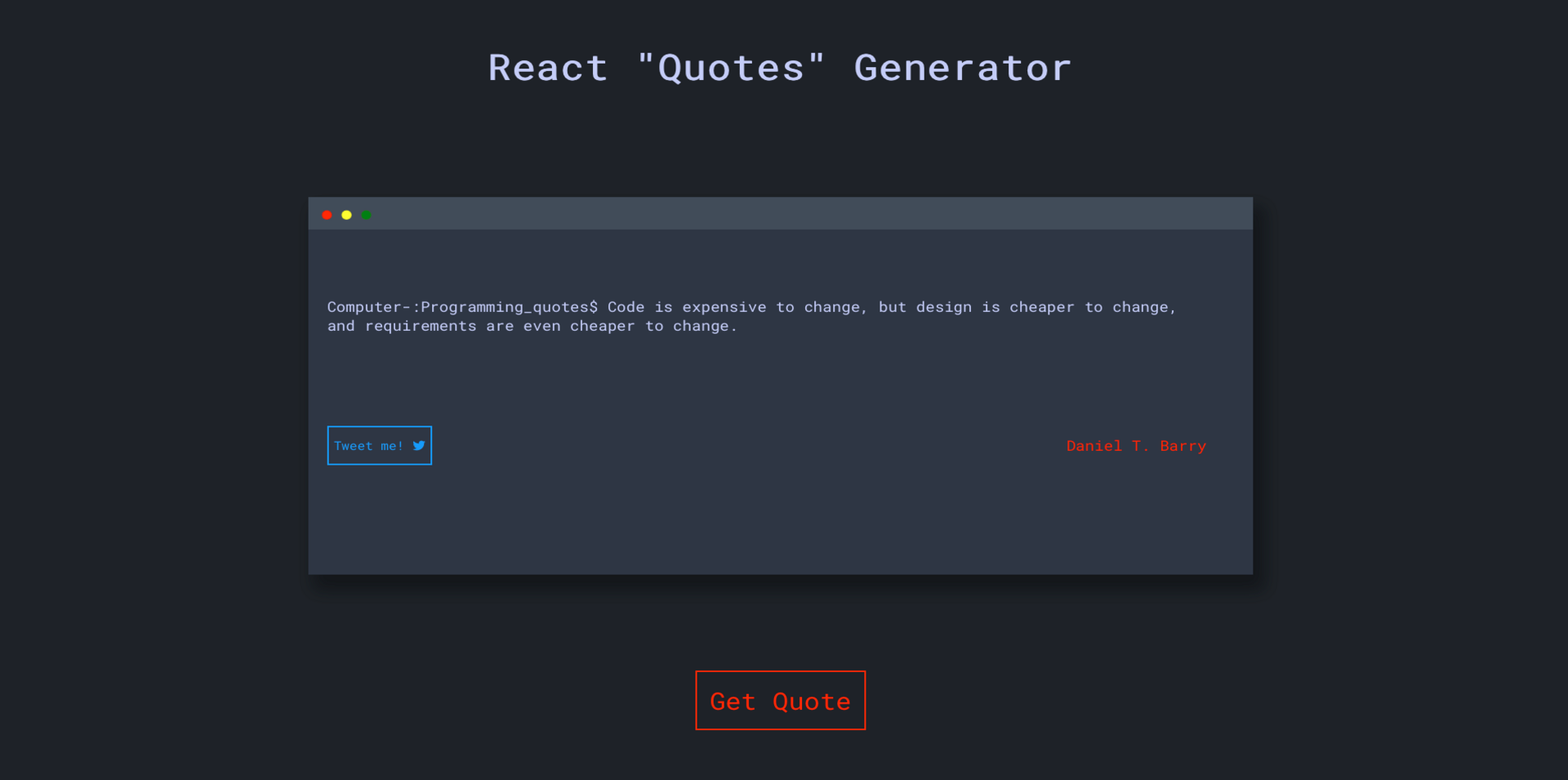 React Quotes generator